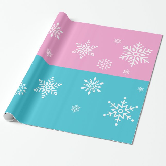 Papier Cadeau Rétro - Flammes de neige (Déroulé)