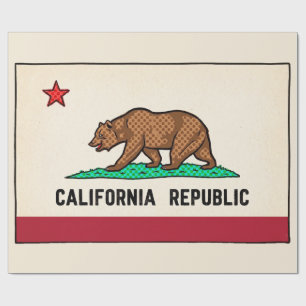 Papier Cadeau Rétro Golden State Bear République de Californie