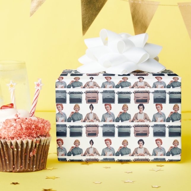 Papier Cadeau Retro Happy Administrative Professionals Day  (Fête d'anniversaire)