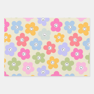 Papier cadeau rétro Happy Daisy