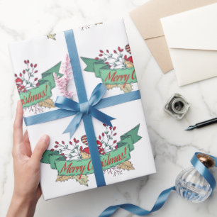 Papier Cadeau Retro Joyeux Noël / Fêtes 2022