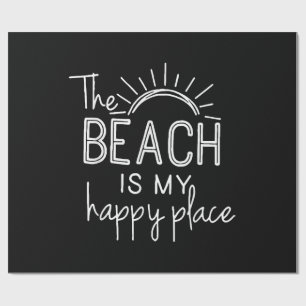 Papier Cadeau Rétro La plage est mon endroit heureux Funny Summe