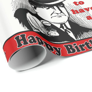 Papier Cadeau Retro Man Pointing Je Veux Vous Joyeux anniversair