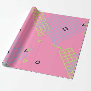 Papier Cadeau Retro Memphis Texture. Arrière - plan transparent