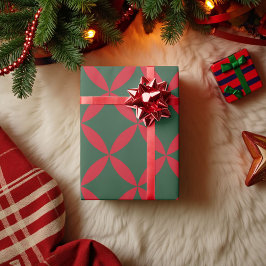 Papier Cadeau Retro Mid-Century Moderne Vacances Géométrique Flo