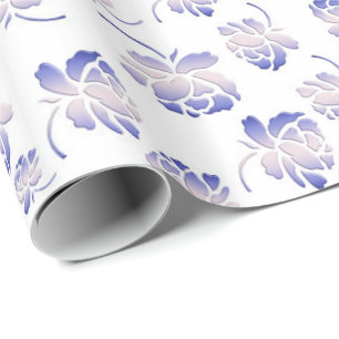Papier Cadeau rétro motif floral