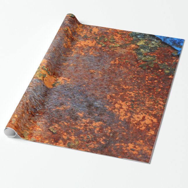 Papier Cadeau Rétro motif grunge rouillé de texture (Déroulé)