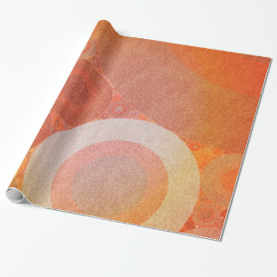 Papier Cadeau Rétro motif orange fané brûlé