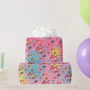 Papier Cadeau Retro music girls band Birthday Party