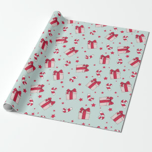 Papier Cadeau Retro Noël présents et Sucres de canne Fêtes