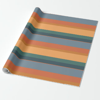 Papier Cadeau Rétro papier d'emballage de rayure orange et bleue