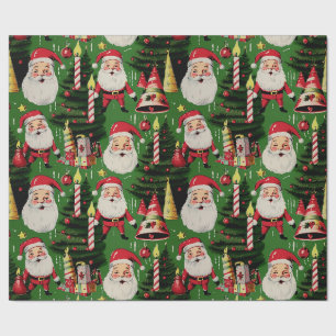 Papier Cadeau Retro Père Noël Holiday Delties 2