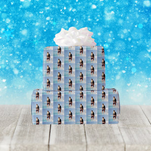 Papier Cadeau Retro Photo Plage d'eau Santa Claus