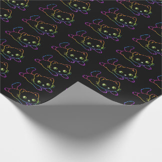 Papier Cadeau Retro Rainbow Chat Kawaii Animal Magie Kitten