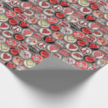 Retro Red Floral Hearts Valentine Bottle Casquette
