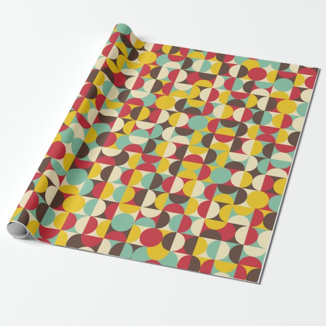 Papier Cadeau Retro seamless pattern with circles. Colorful hips (Déroulé)