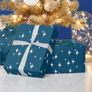 Papier Cadeau Retro Stardust Starburst Stars Nouvel An