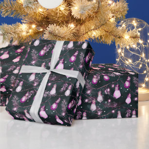 Papier Cadeau Retro Vacances Lumières Amusants Joli Noël Moderne