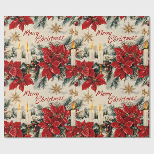 Papier Cadeau Retro Vintage Christmas : Red & White Holiday Chev