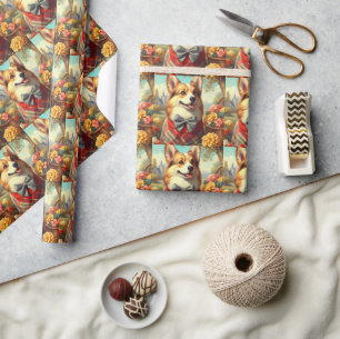 Papier Cadeau Retro Welsh Corgi Cardigan Peinture