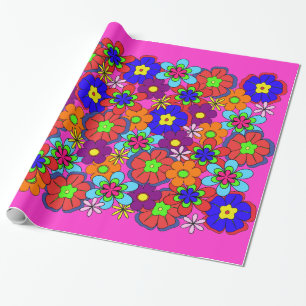 Papier Cadeau Rétros fleurs de hippie