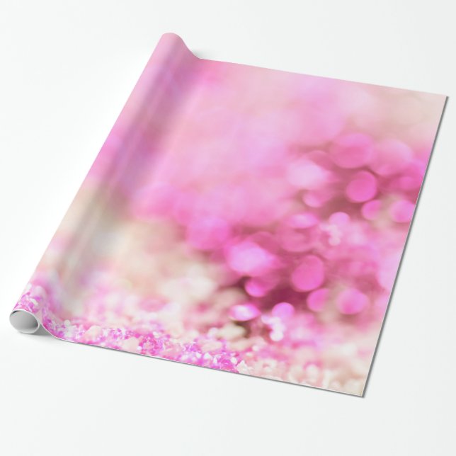 Papier Cadeau Rêve de Parties scintillant rose étincelante (Déroulé)