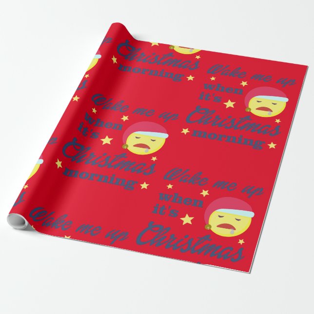 Papier Cadeau Réveille-moi quand c'est Noël matin (Déroulé)