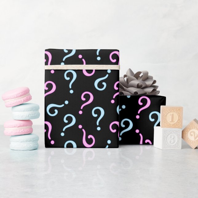 Papier Cadeau Révélation de bébé rose ou bleu (Baby Shower)