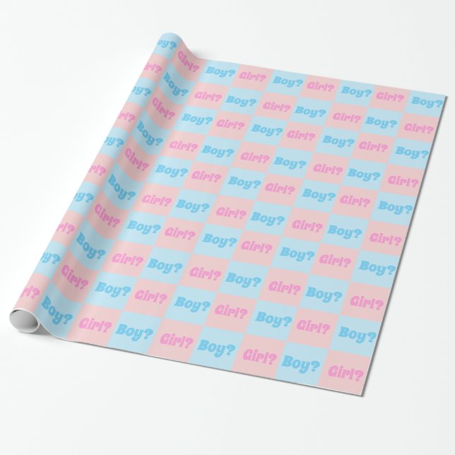 Papier Cadeau Révélation de genre de garçon ou de fille (Déroulé)
