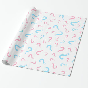 Papier Cadeau Révélation du sexe Point d'interrogation Rose et B