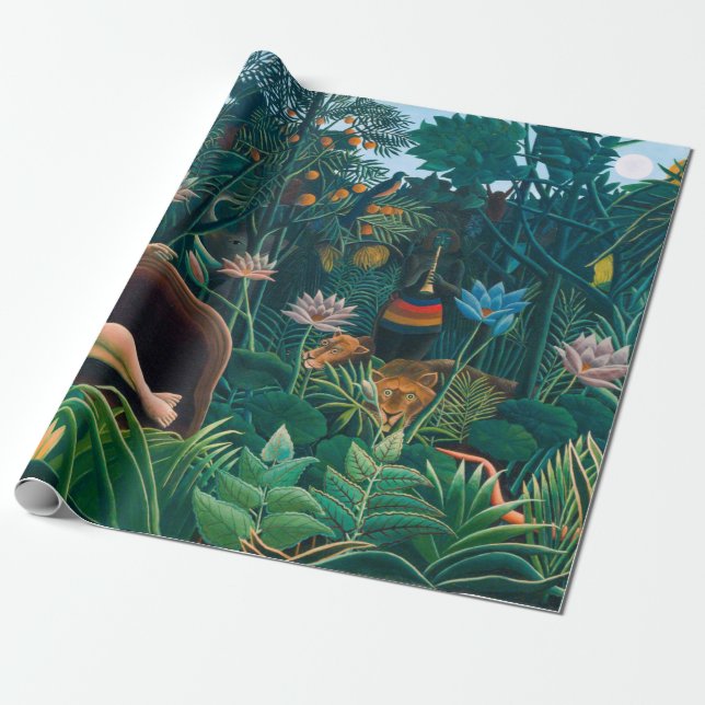 Papier Cadeau Rêver dans la forêt exotique de la jungle (Déroulé)
