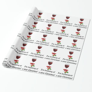 Papier Cadeau Rêver des vacances drôles de Noël de vin