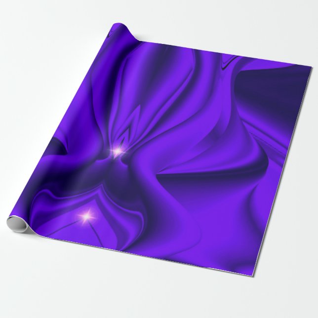 Papier Cadeau Rêves arc-en-ciel violet, deux étoiles (Déroulé)