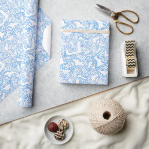 Papier Cadeau Rêves papillons (bleu)