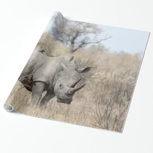 Papier Cadeau Rhino blanc