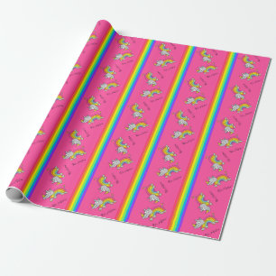 Papier Cadeau Rhino Rainbow Funny Cute Kids Rhinoceros