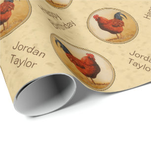 Papier Cadeau Rhode Island Red Rooster Yellow Arrière - plan