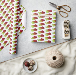 Papier Cadeau Rhubarb culinaire Stalks Légumes Jardin Alimentati