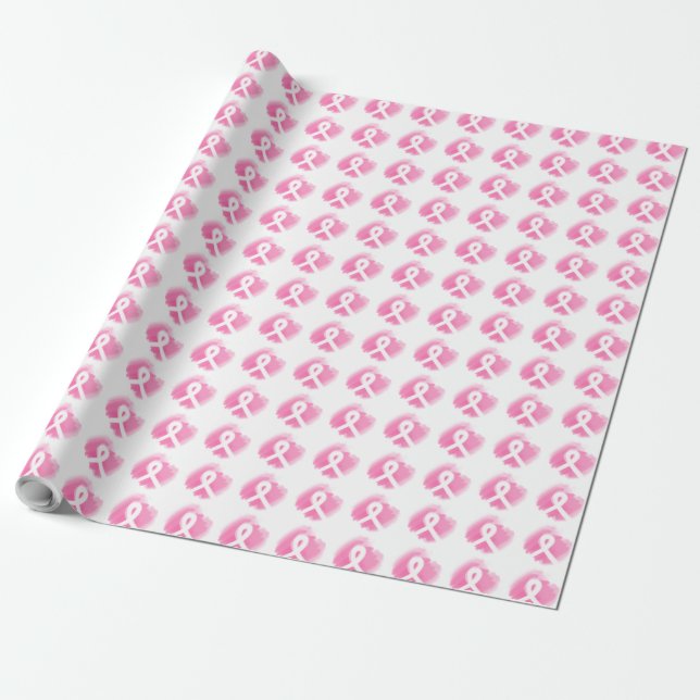 Papier Cadeau Ribbon de sensibilisation au cancer du sein Aquare (Déroulé)