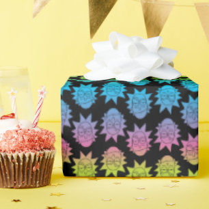 Papier Cadeau RICK ET MORTY™   Rainbow Rick Head motif