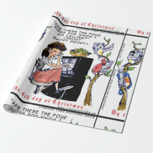 Papier Cadeau Rick London Ernestine Oiseaux qui chantent Xmas