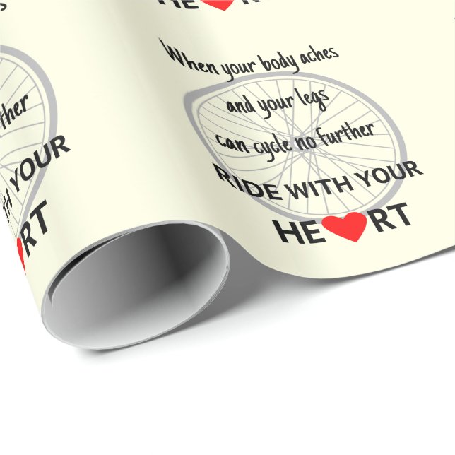 Papier Cadeau Ride avec votre coeur inspiré (Coin rond)