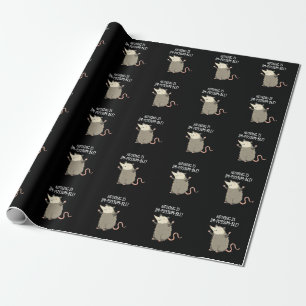 Papier Cadeau Rien N'Est Im-possum-ble Possum Pun Dark BG