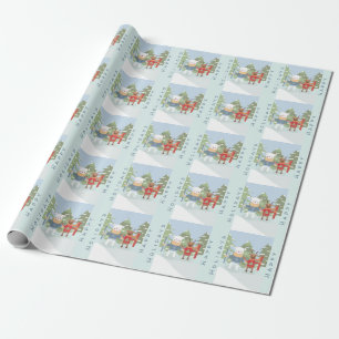 Papier Cadeau Rindeer d'ours polaire avec papier d'enveloppement