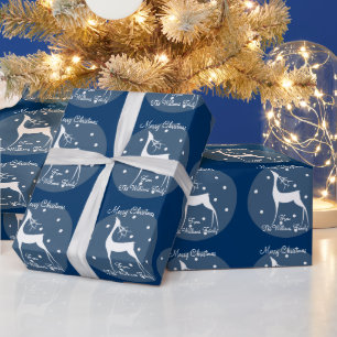 Papier Cadeau Rinder dans la neige Nom personnalisé