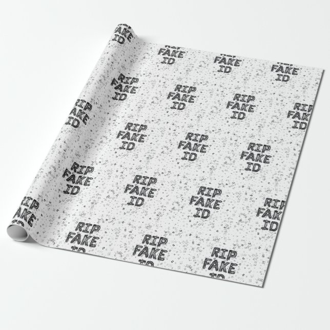 Papier Cadeau RIP Fake I.D. 21st Birthday Wrapping Papier (Déroulé)