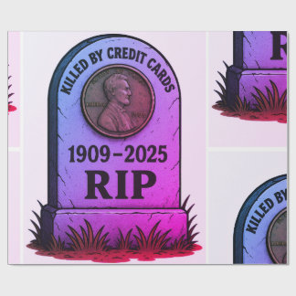 Papier Cadeau RIP Lincoln Penny – modèle de tombeau inflationn