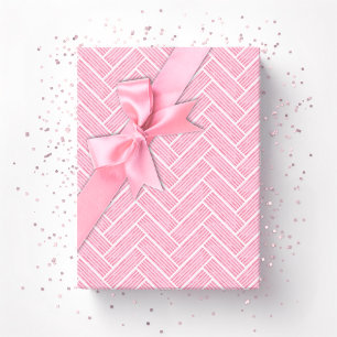 Papier Cadeau Ripple Herringbone en rose