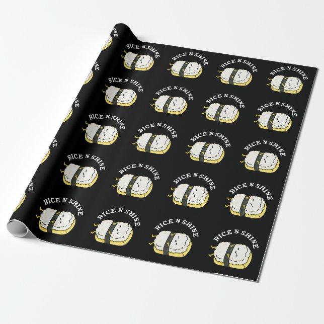 Papier Cadeau Riz Et Brillant Sushi Pun Dark BG (Déroulé)