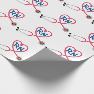 Papier Cadeau RN Stéthoscope cardiaque